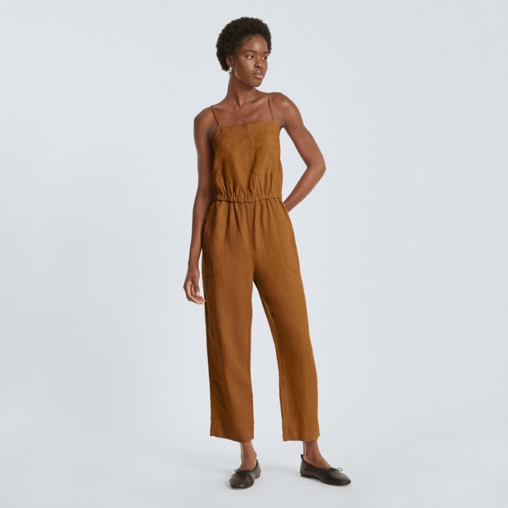 NWT Everlane Line Shoestring Jumpsuit Burnt Orange Size M